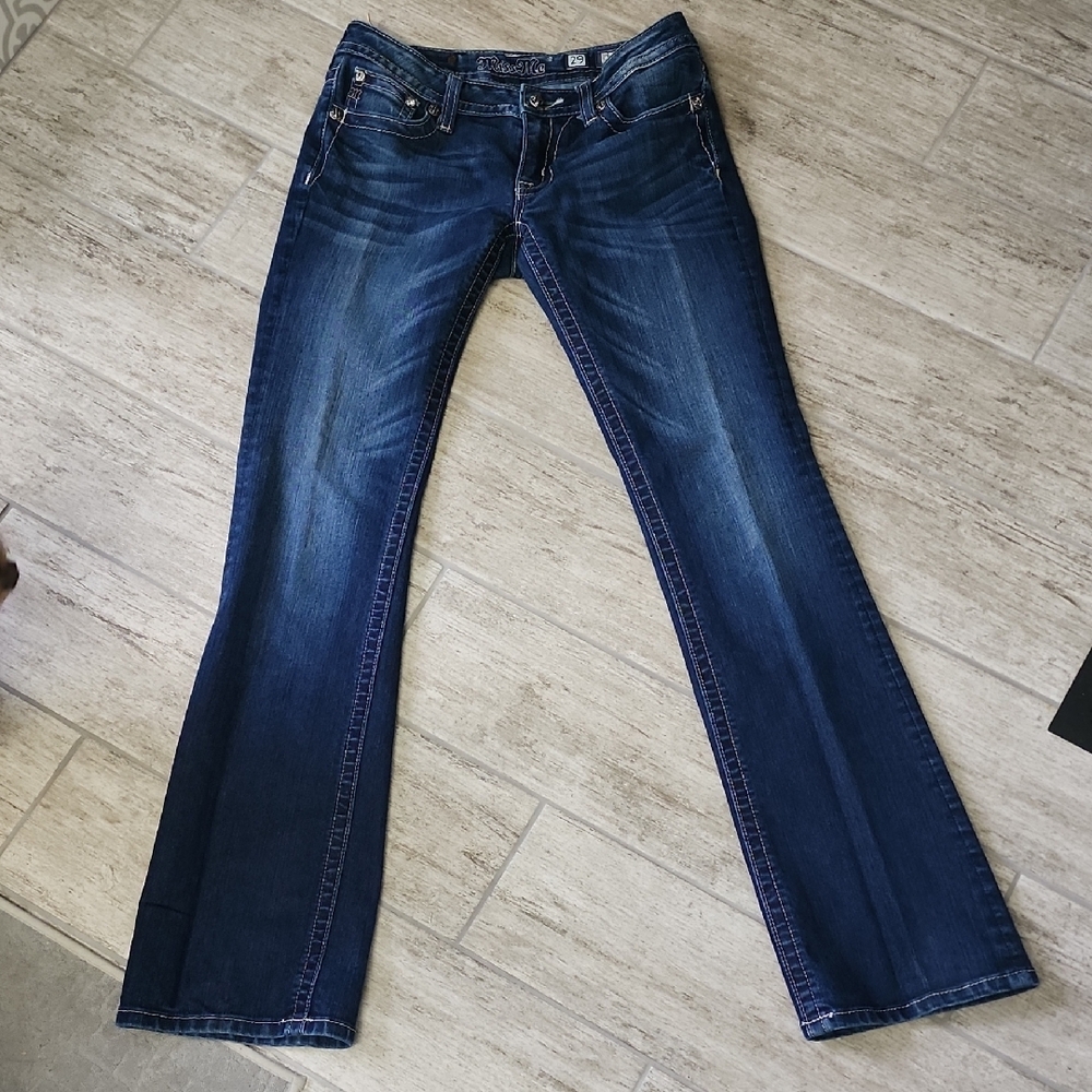 Miss Me Blue Boot Cut Jeans with Gradient Effect 33 Inch Inseam